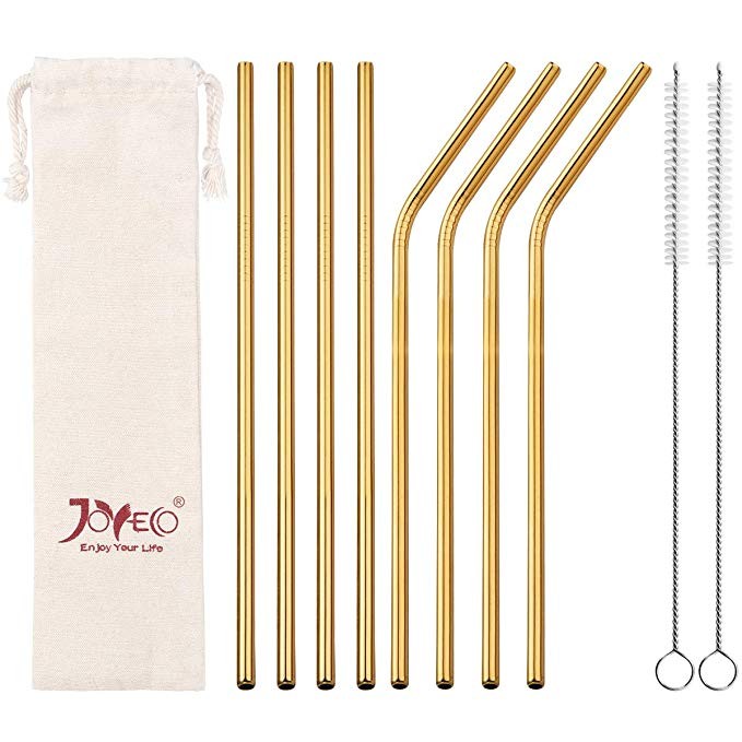 JOYECO Stainless Steel Drinking Straws, Gold Reusable Drink Straw for 20oz Tumblers Rumblers Cold... | Amazon (US)