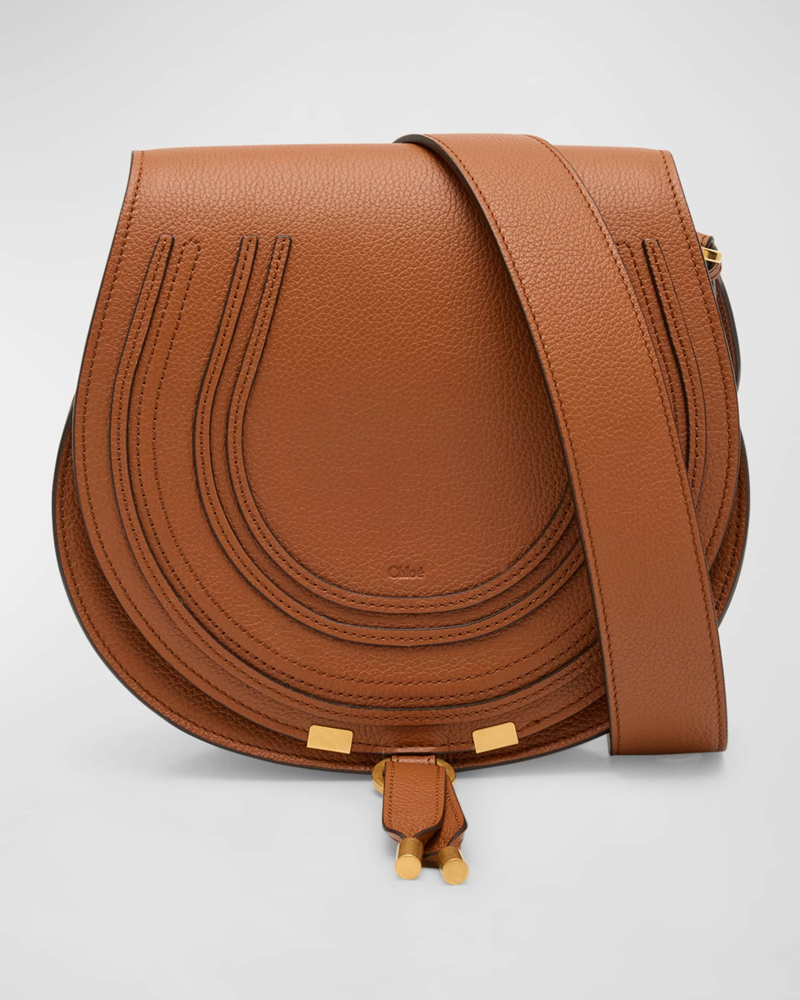 Chloe Marcie Medium Slim Crossbody Bag in Grained Calfskin | Neiman Marcus