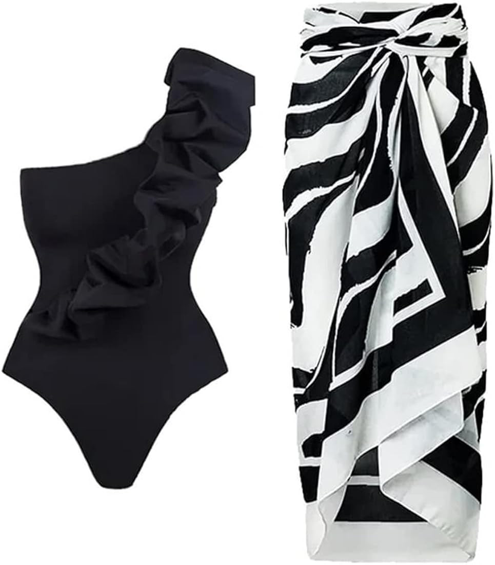 IBAKOM Three Pieces Swimsuits for Women with Matching Wrap Skirt Swim Top Tummy Control Bikin Bot... | Amazon (US)