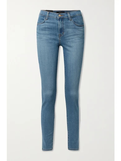 J Brand - Maria High-rise Skinny Jeans - Mid denim | NET-A-PORTER (US)