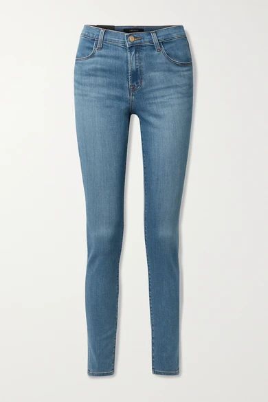 J Brand - Maria High-rise Skinny Jeans - Mid denim | NET-A-PORTER (US)