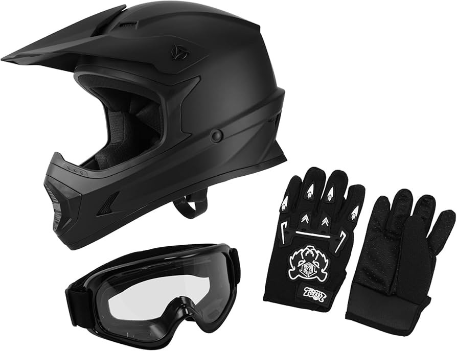 XFMT DOT Youth Kids Motocross Offroad Street Dirt Bike Helmet Motorcycle ATV Full Face Helmet wit... | Amazon (US)