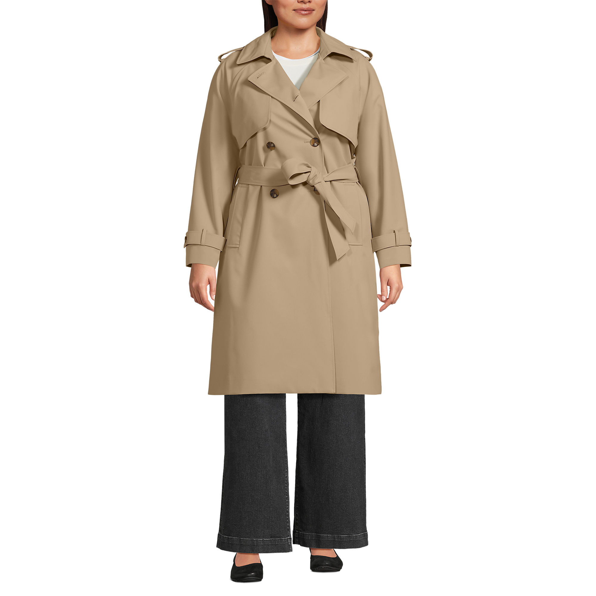 Women's Squall Waterproof Modern Trench Raincoat | Lands' End (US)