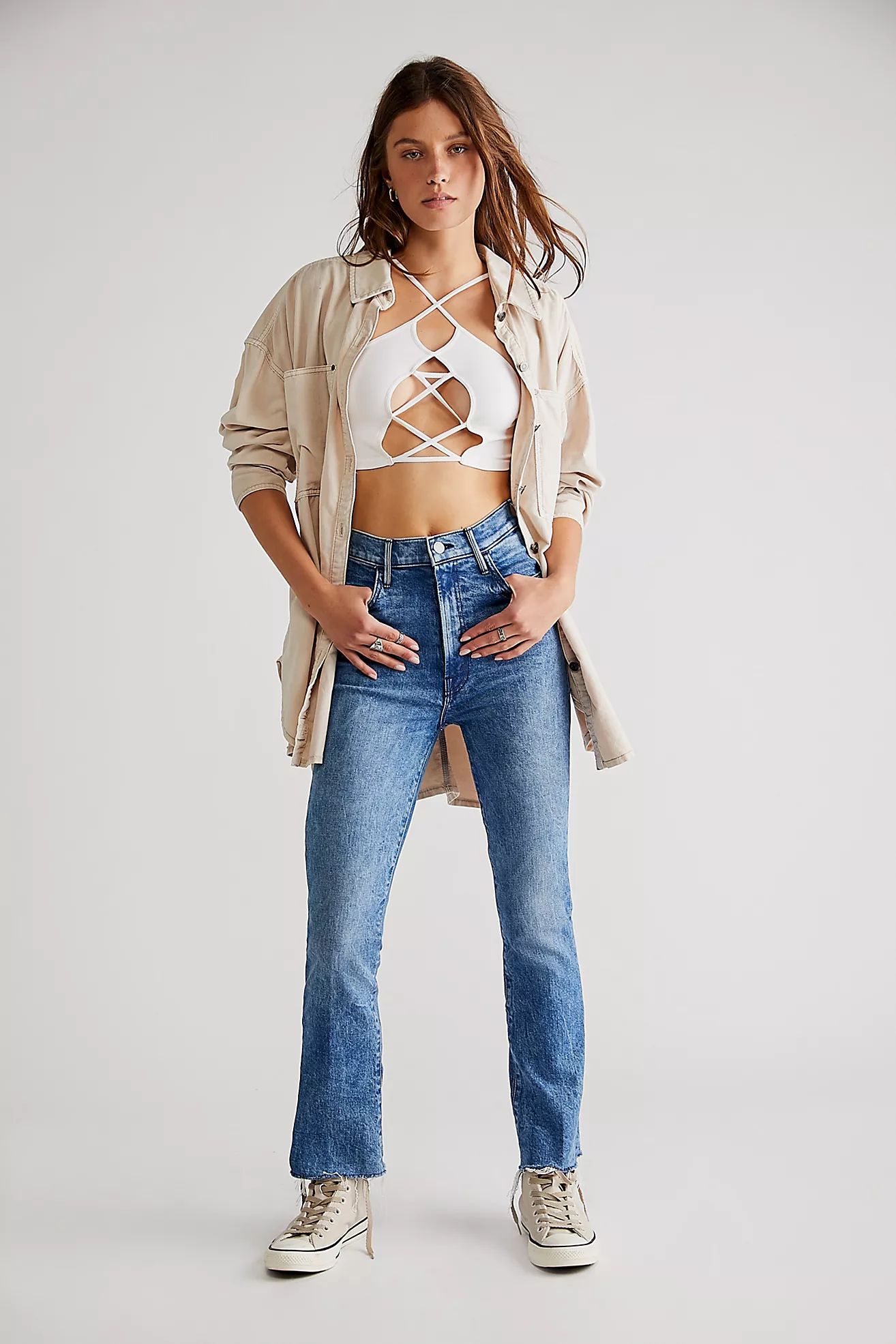 MOTHER The Hustler Ankle Fray Jeans | Free People (Global - UK&FR Excluded)