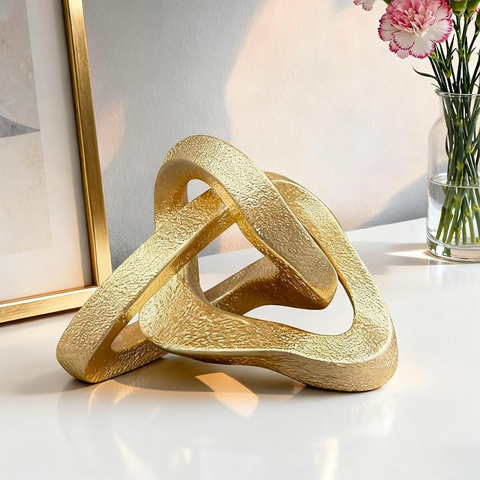 MOYI Gold Knot Statue for Christmas Decor Gold Tabletop Home Decor, Modern Geometric Sculptures A... | Amazon (US)
