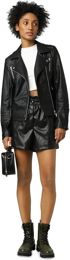 ONLY Women's Onlgemma Faux Leather Biker Otw Noos Jacket | Amazon (UK)
