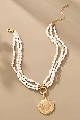 Layered Pearl Shell Pendant Necklace | Anthropologie (US)