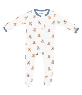 Kyte BABY Baby Boys Newborn-24 Months Bamboo Teddy Bear Print Zip Front Footie | Dillard's | Dillard's