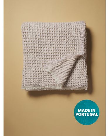 51x67 Wool Blend Waffle Knit Throw | HomeGoods
