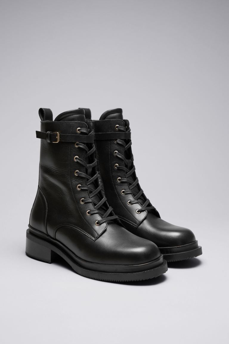 Lace-Up Leather Boots | H&M (UK, MY, IN, SG, PH, TW, HK)