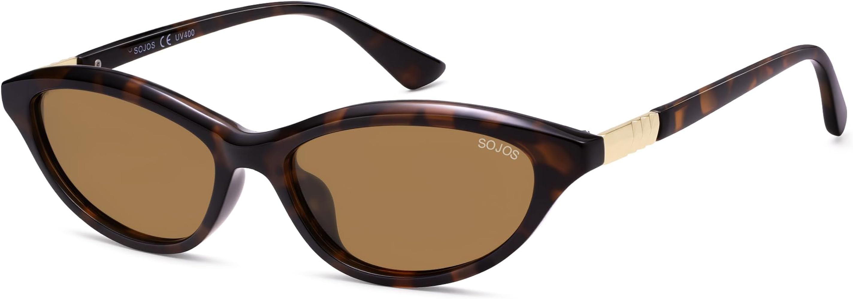 SOJOS Trendy Oval Sunglasses for Women Men,Fashion Petite Cat Eye Shades Thin Light Weight Rim UV... | Amazon (US)