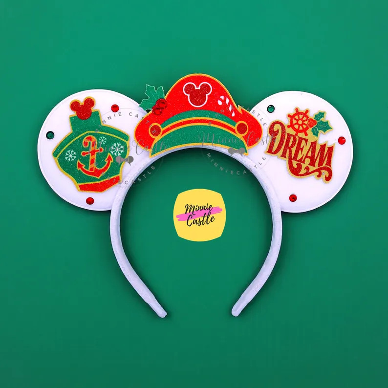 Holiday Cruise Mouse Ears, Christmas Mickey Ears for Boys& Men, Wish Cruise Minnie Headband for K... | Etsy (Global)