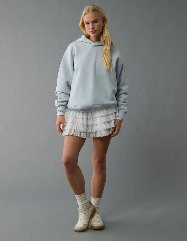AE High-Waisted Ruffle Mini Skort | American Eagle Outfitters (US & CA)