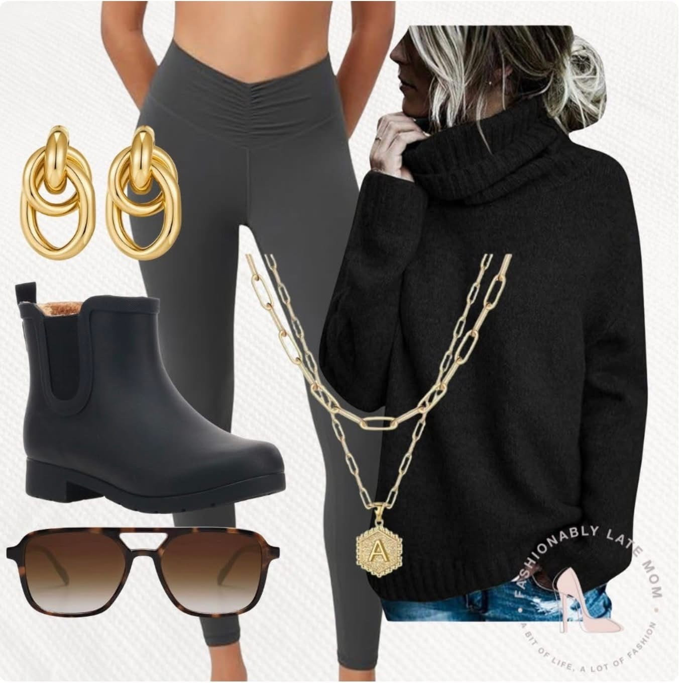 Outfit ideas for fall. 

Fashionablylatemom. 
Trending outfits. 
Womens clothing. 
Fall outfits. 
Womens shoes. 
Waterproof boots. 
Black chelsea booties. 
Plush lined boots. 
Gold jewelry. 
Gold necklace. 
Initial necklace. 
Womens leggings. 
Gray leggings. 
Ruched yoga pants. 
Cloud feelings leggings. 
Womens sunglasses. 
Aviator sunglasses. 
Retro sunglasses. 
Womens sweater. 
Oversized sweater. 
Womens turtleneck. 
Turtleneck pullover Sweater. 
Gold earrings. 
Hoop earrings. 
Chunky hoop earrings. 


#LTKShoeCrush #LTKStyleTip #LTKSeasonal