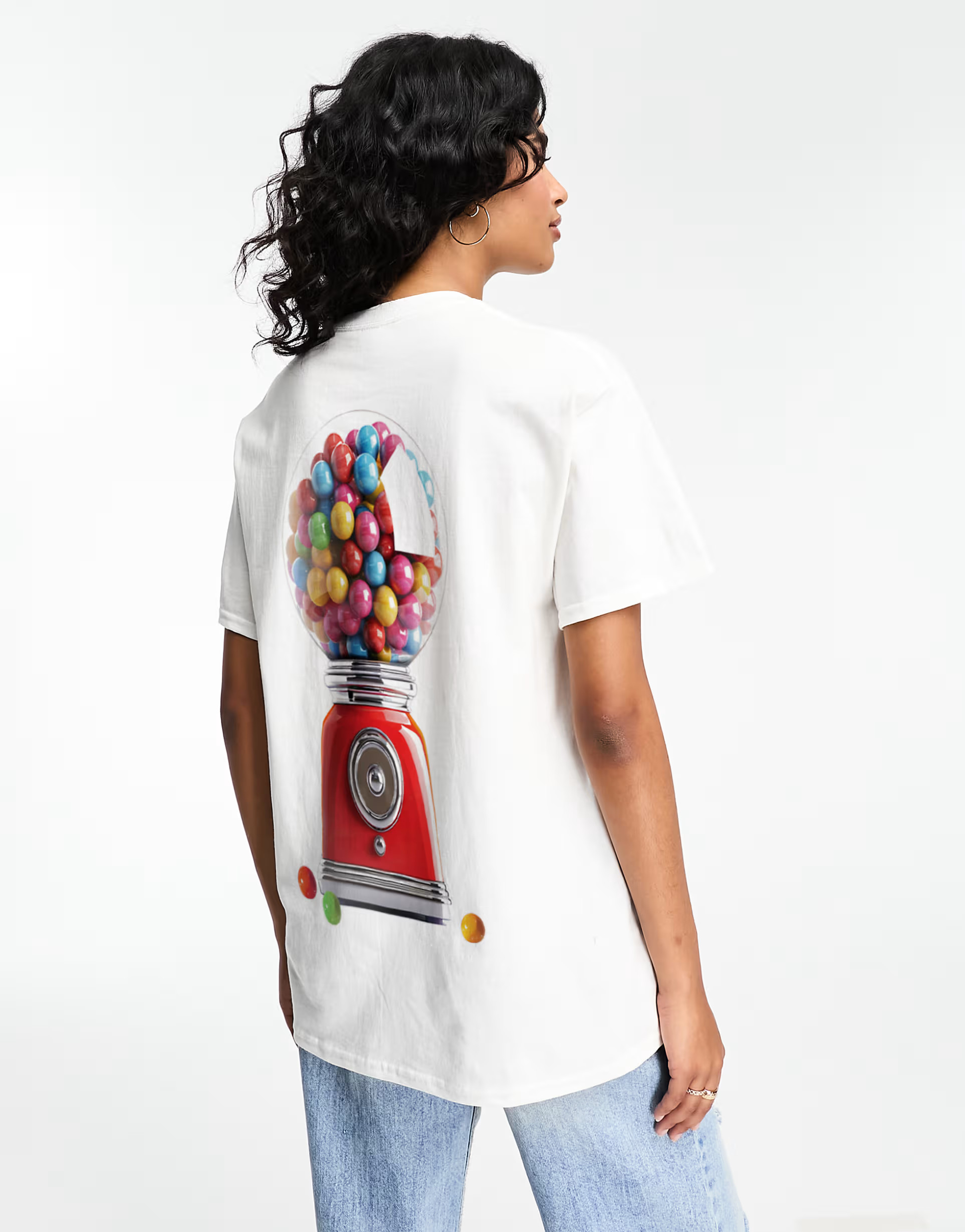 ASOS DESIGN oversized t-shirt with bubblegum graphic in white | ASOS (Global)
