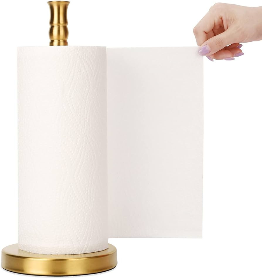 Paper Towel Holder Countertop, Weighted Base for One-Handed Tear, Free Standing Paper Towel Holde... | Amazon (US)