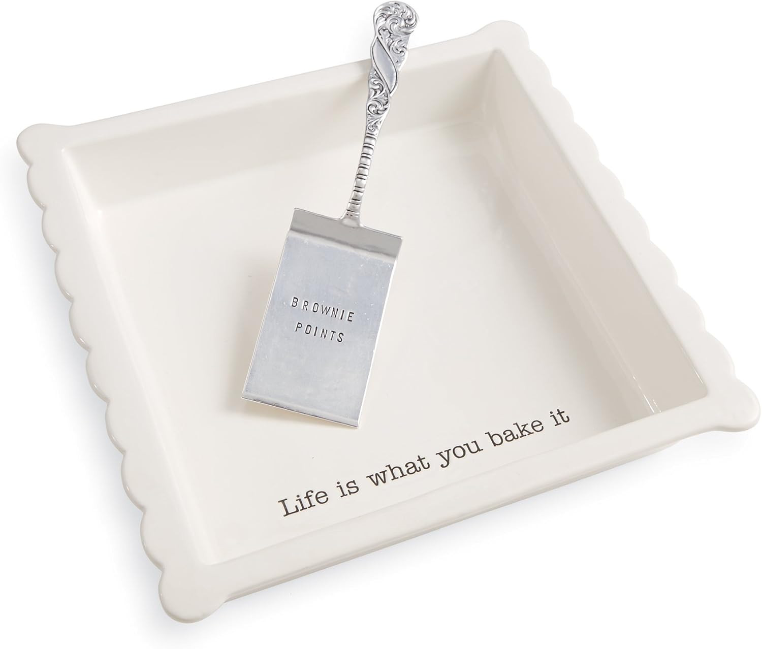 Mud Pie Brownie Baker Set, 3.35H X 13.4L X 13.1W, White | Amazon (US)