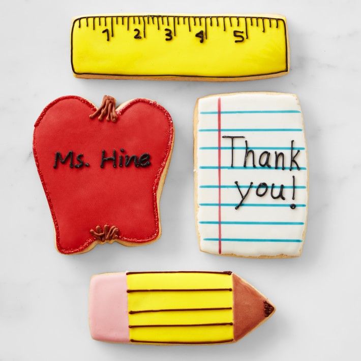 Personalized Teacher Appreciation Cookies, Set of 4 | Williams-Sonoma