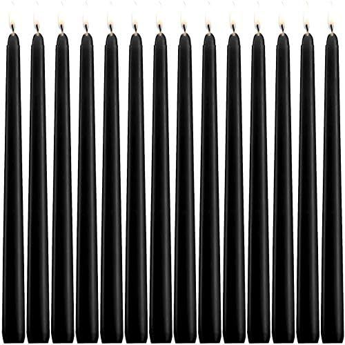 Amazon.com: YIH 14 pcs Unscented Black Taper Candle | Hand Poured Wax Candles 10" x 7/8" | for Ho... | Amazon (US)