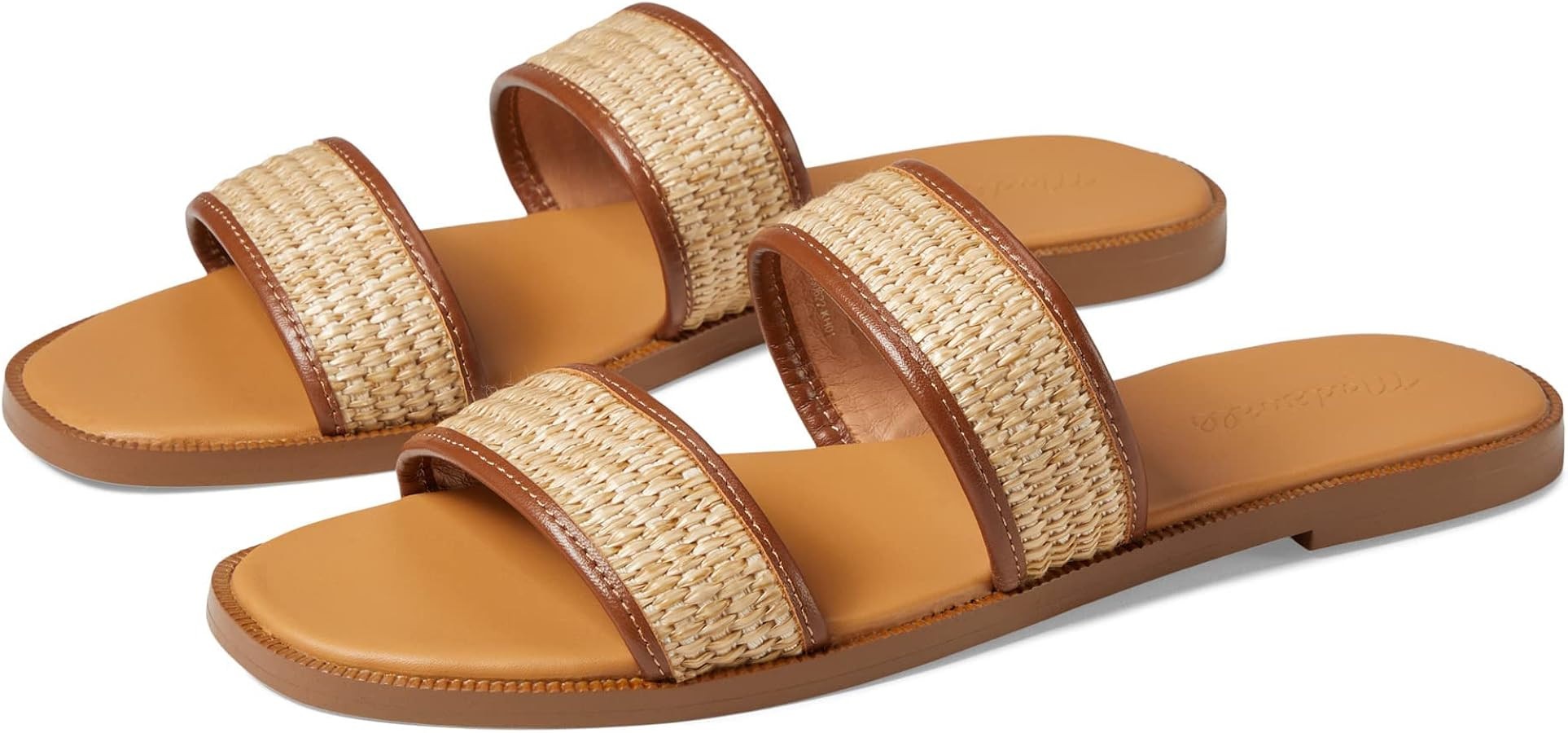 Madewell The Teagan Slide Sandal in Straw | Amazon (US)