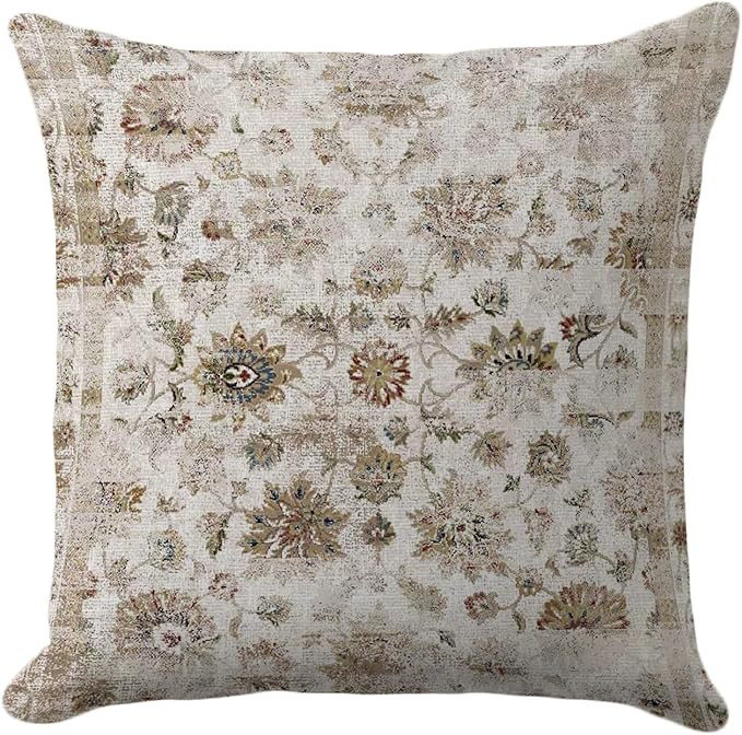 Ethnic Bohemian Pillow Covers 18X18 Inch - Super Soft Vintage Turkish Carpet Design, Boho Throw C... | Amazon (US)