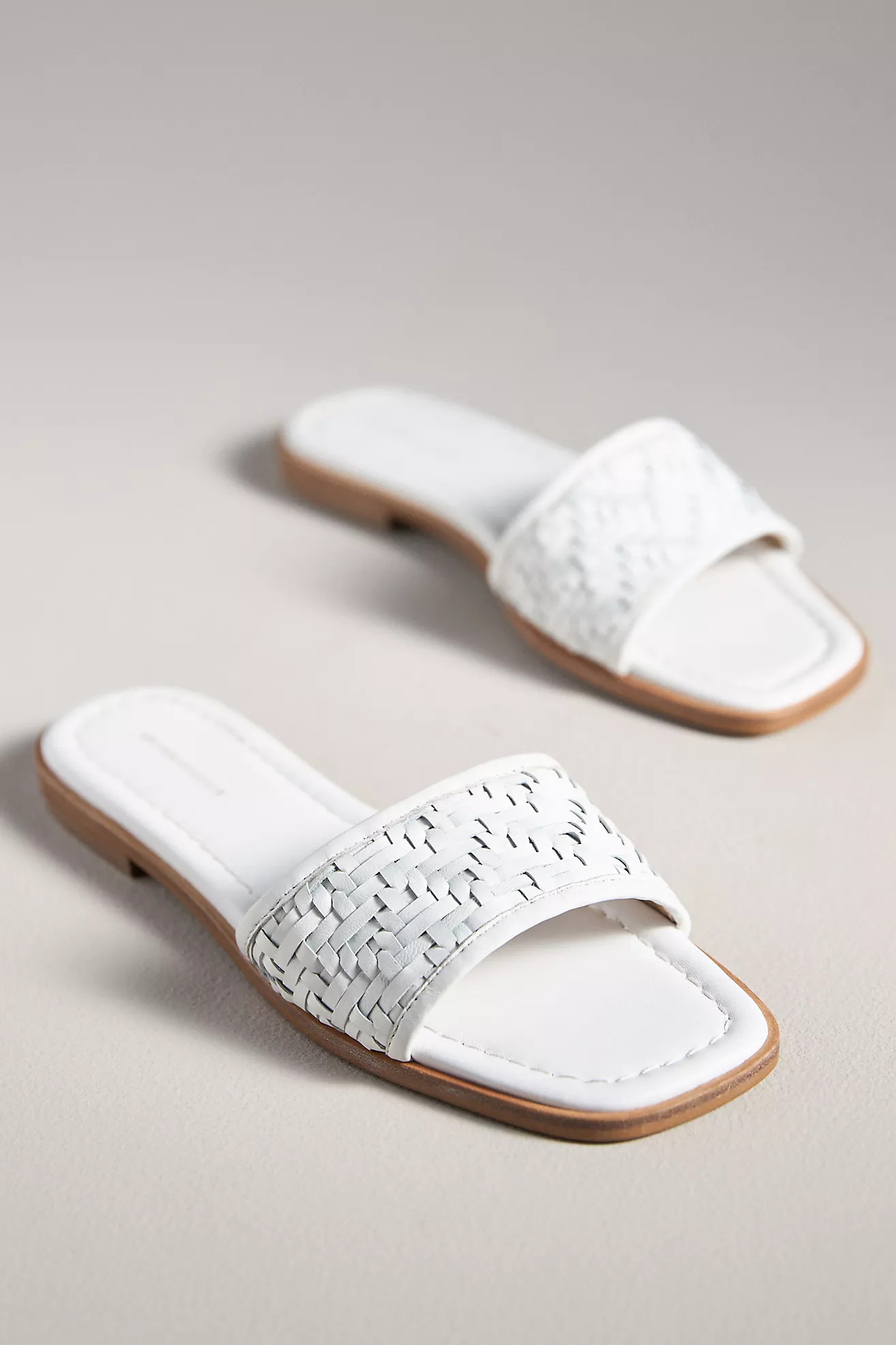 Woven Leather Slide Sandals | Anthropologie (US)