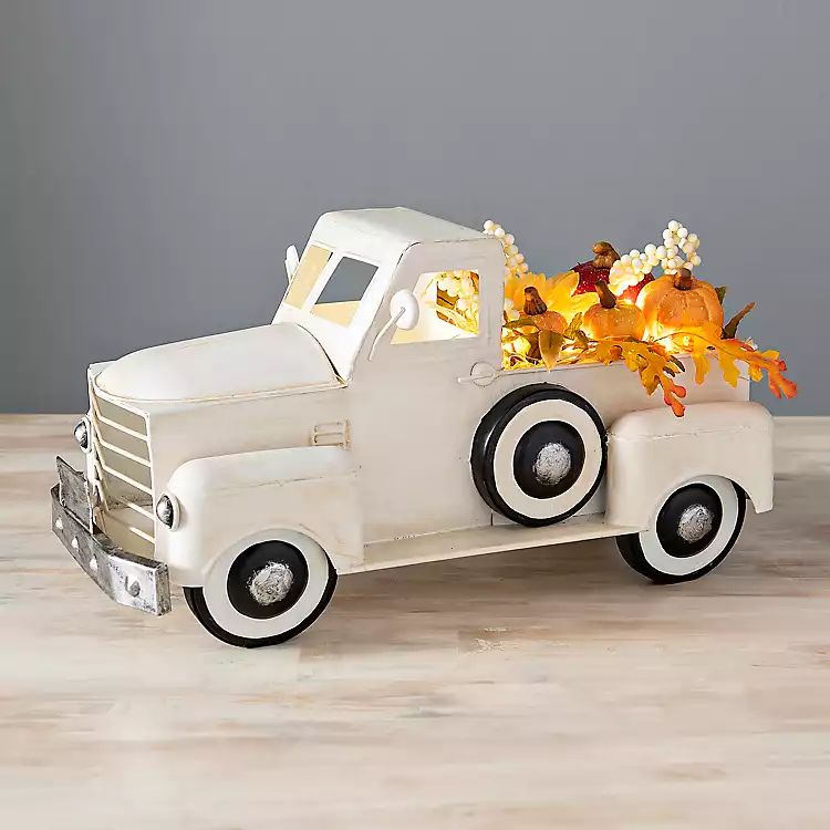 Cream Vintage Truck with Autumn Leaves | Kirkland's Home