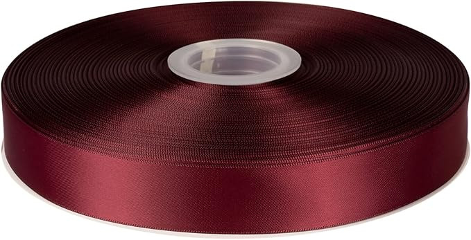 Fondersy 1" X 100 Yards Double Faced Satin Ribbon Burgundy Polyester Ribbon for Gift Wrapping Wed... | Amazon (CA)