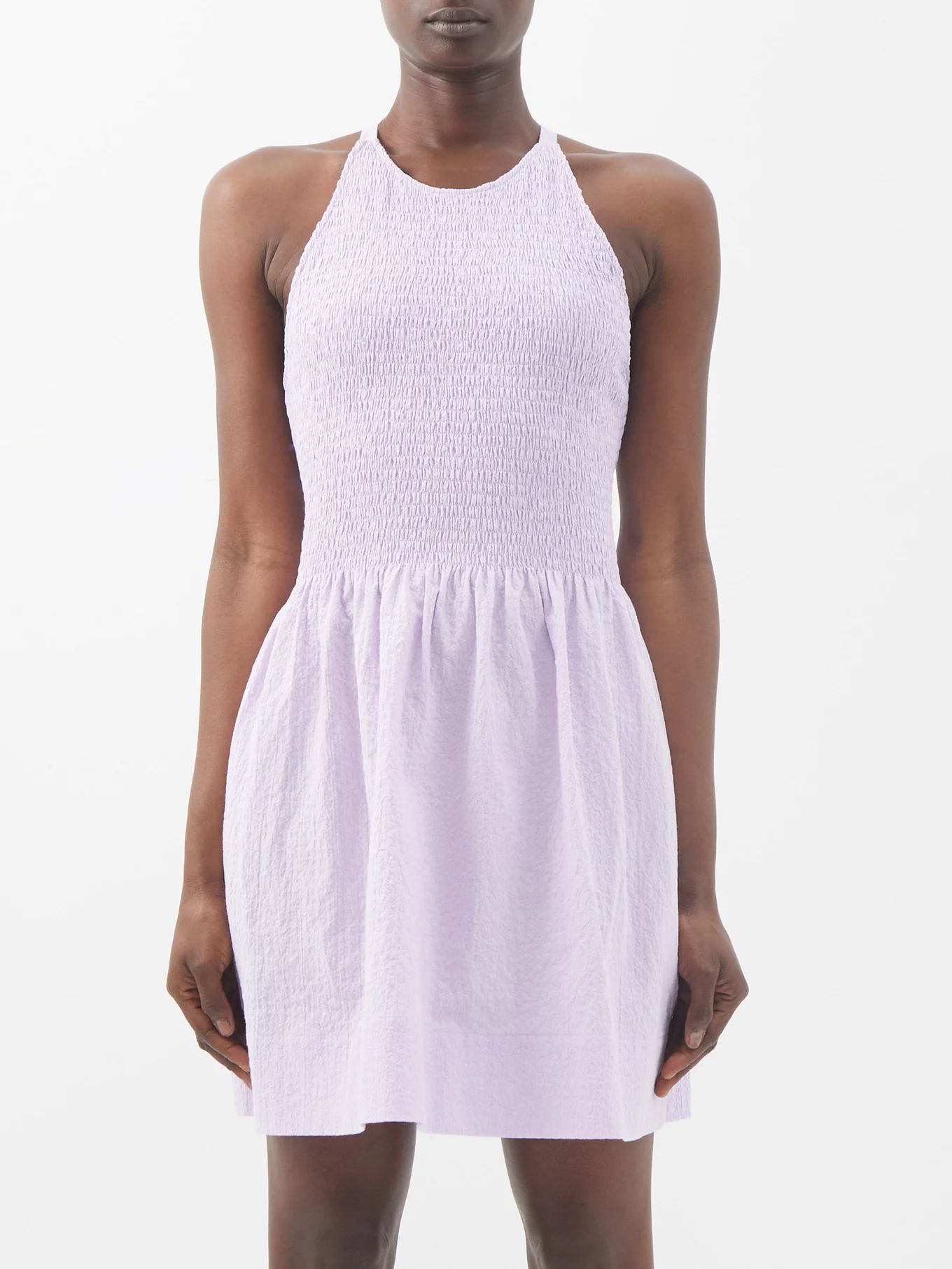 Corinne shirred cotton-poplin mini dress | Three Graces London | Matches (US)