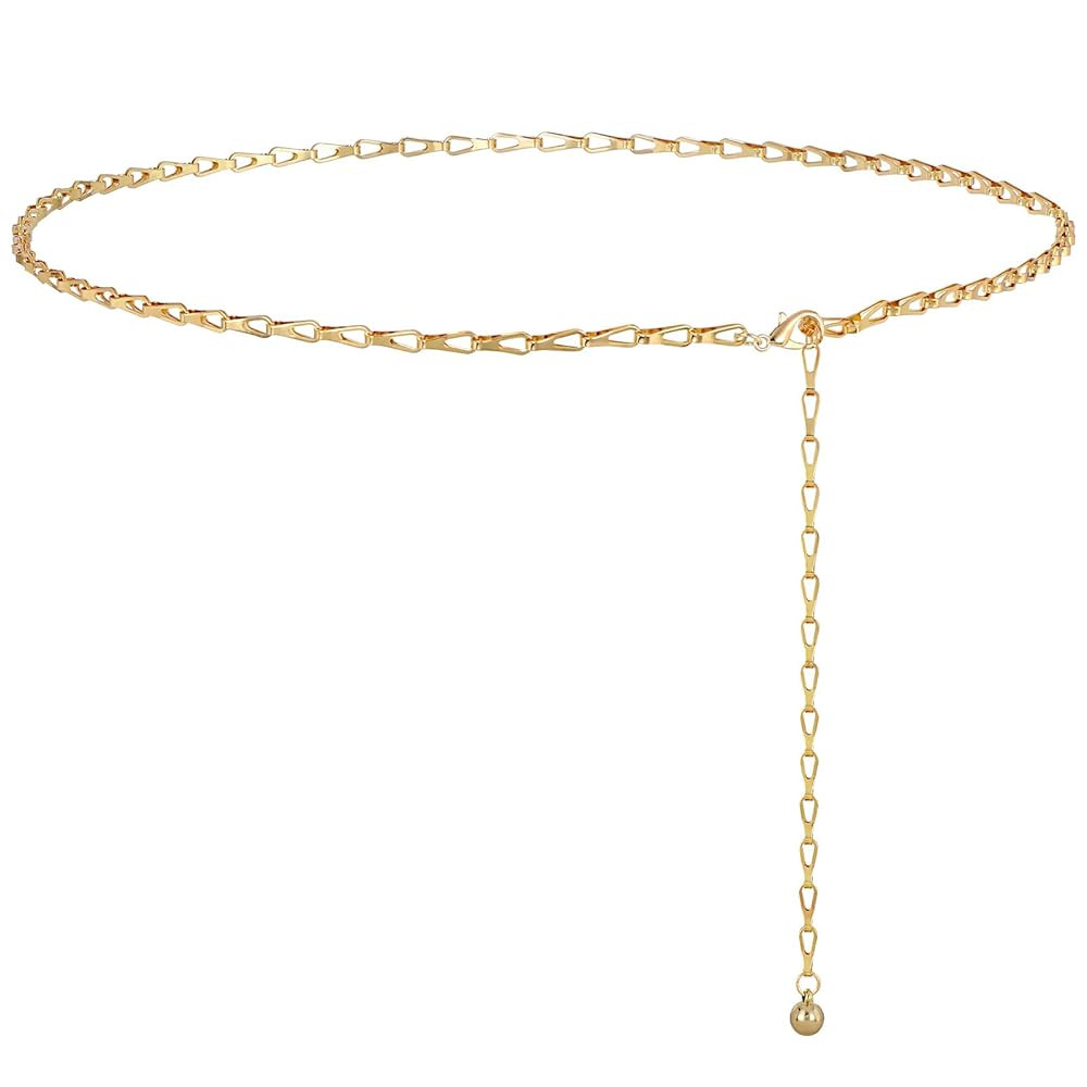 Gold Metal Waist Chain for Women - Adjustable Body Chain with Link Belts for Dress & Jeans | Amazon (US)