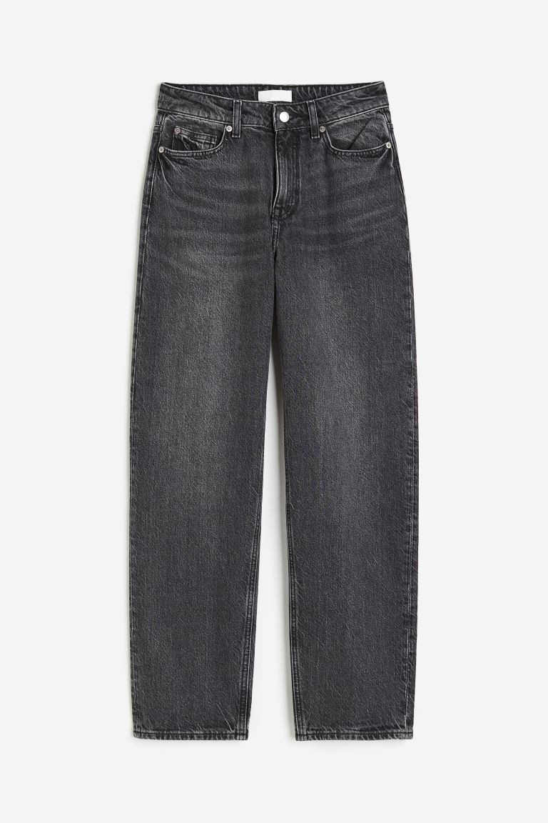 Tapered Regular Jeans - Gris foncé - FEMME | H&M FR | H&M (FR, IT, ES, PT, BE)