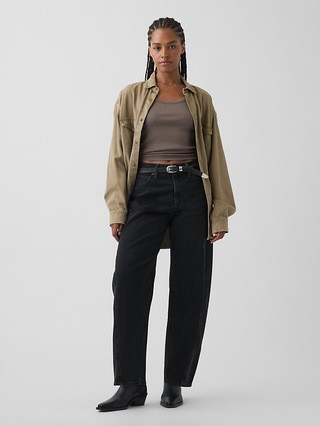 Curvy Mid Rise Barrel Jeans | Gap (US)