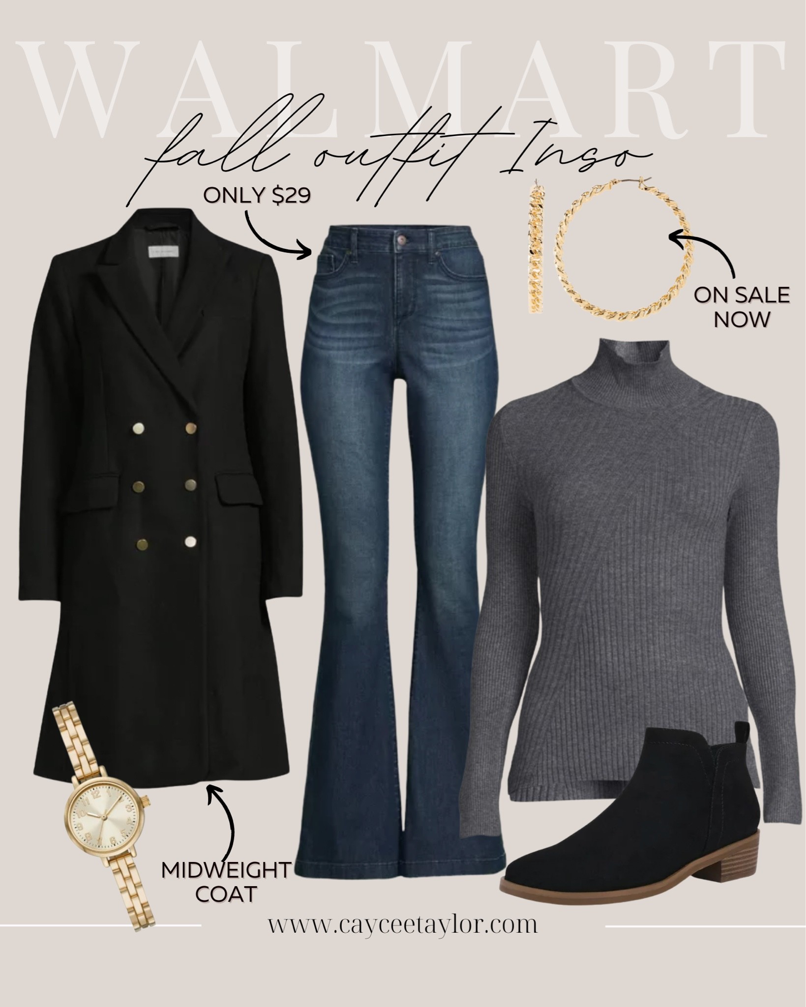  fall fashion - fall outfit - fall clothes - walmart fashion - fall sweater - trench coat - date night outfit - flare jeans 

#LTKstyletip #LTKunder100 #LTKHoliday