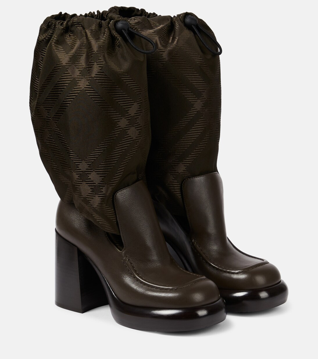 Burberry Check knee-high boots | Mytheresa (UK)