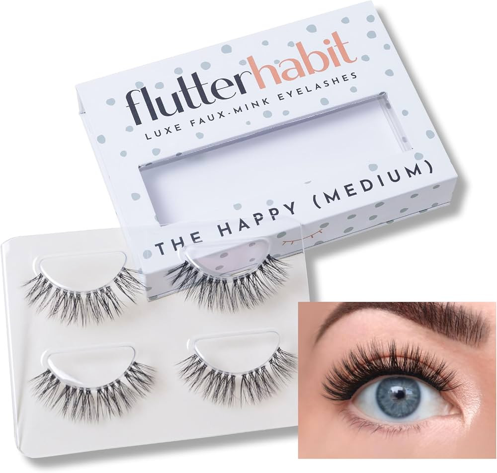 FlutterHabit The Happy Medium Lashes, DIY Lash Extensions [Up to 10 Day Wear], Mid-Length & Doll ... | Amazon (US)