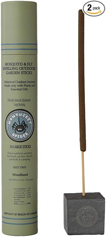 Nantucket Spider Mosquito Repellent Sticks 14 Pack and Holder | Repels Mosquitoes & Flies | Slate... | Amazon (US)