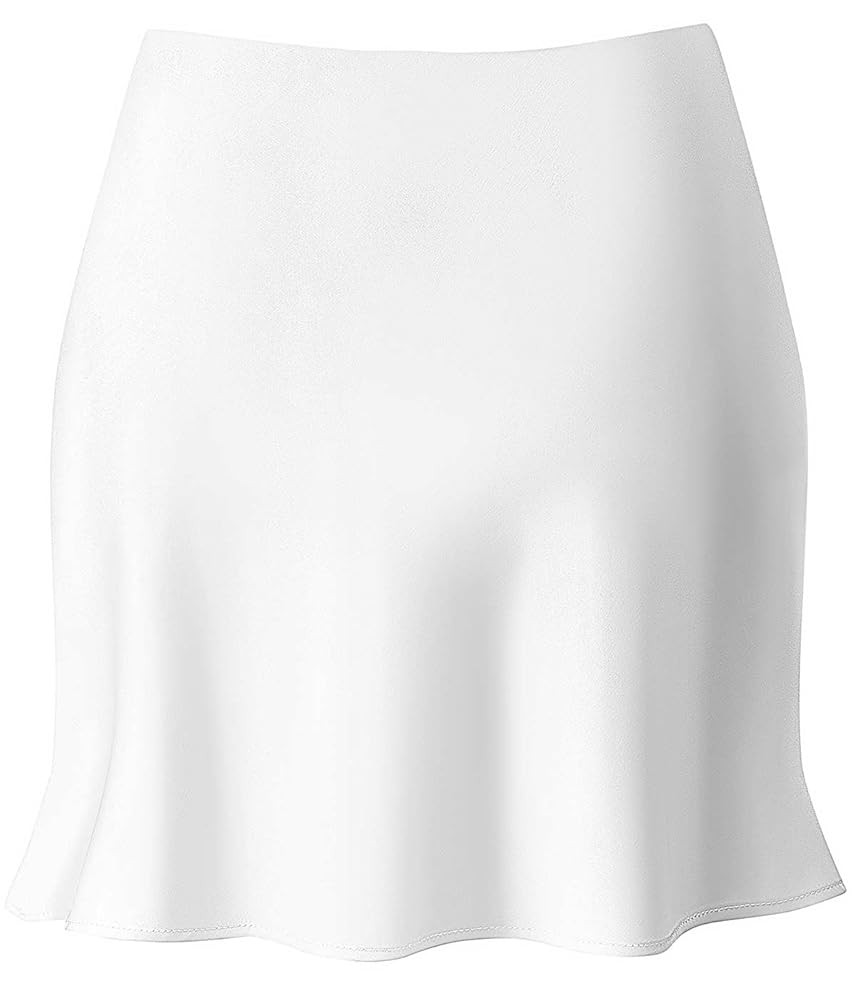 Mini Skirts for Women Satin High Elastic Waist Ruffle Bodycon Short Skirt | Amazon (US)