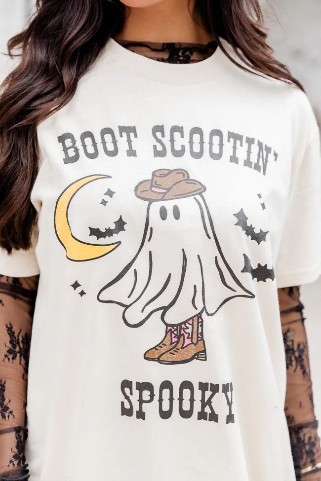 Boot Scootin Spooky Ivory Graphic tee | Pink Lily