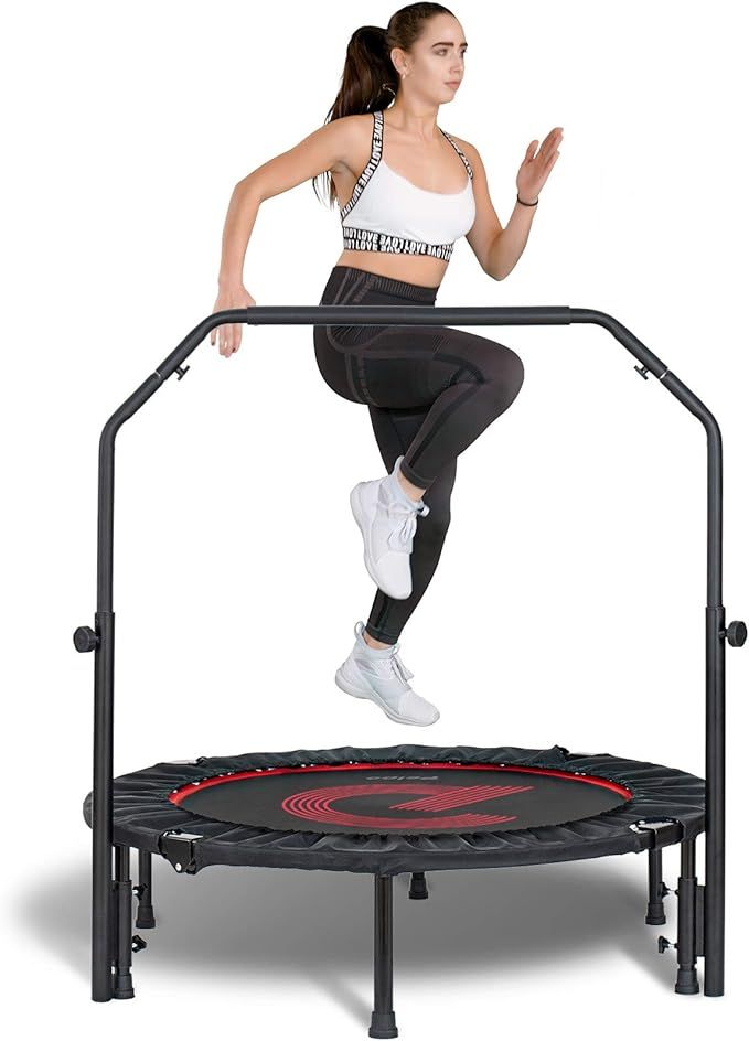 pelpo 38''/40"/45'' Folding Mini Trampoline, Fitness Rebounder with Adjustable Foam Handle, Exerc... | Amazon (US)