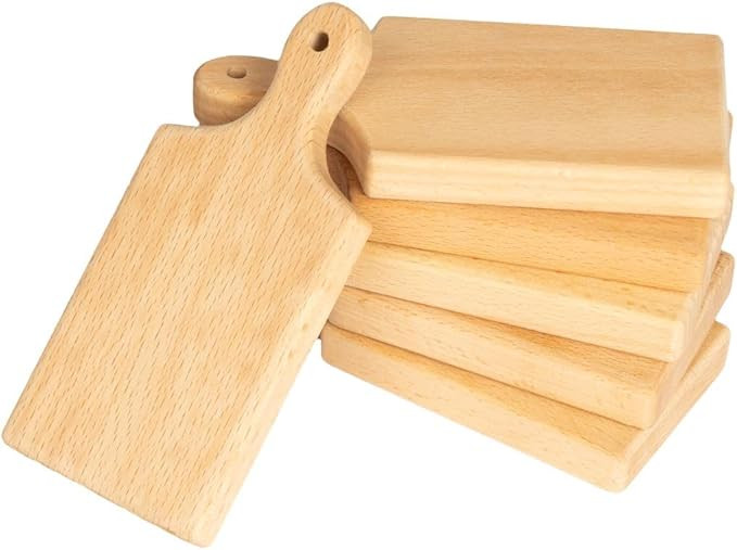 Mini Charcuterie Boards – 6-Pack Beech Wood 5.9″ × 2.75″ Personal Cheese & Dessert Paddles... | Amazon (US)
