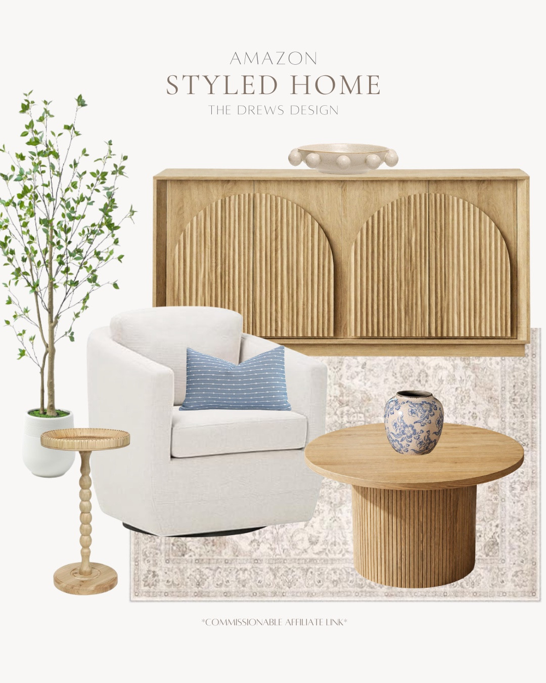 Styled home includes coffee table, area rug, vase, accent chair throw pillow, buffet, decorative bowl, faux tree, side table.

Home decor, neutral decor, looks for lesss include

#LTKvlog #LTKHome #LTKSeasonal