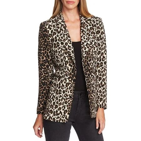 Vince Camuto Women s Elegant Leopard Stripe Blazer Black Size 2 | Walmart (US)