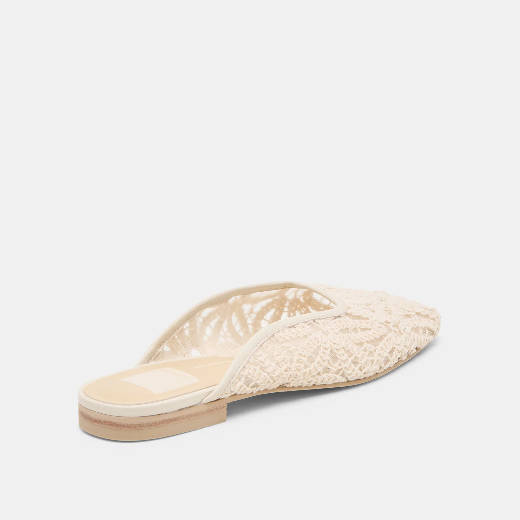 Aubrie Flats Ivory Macrame Mesh | DolceVita.com