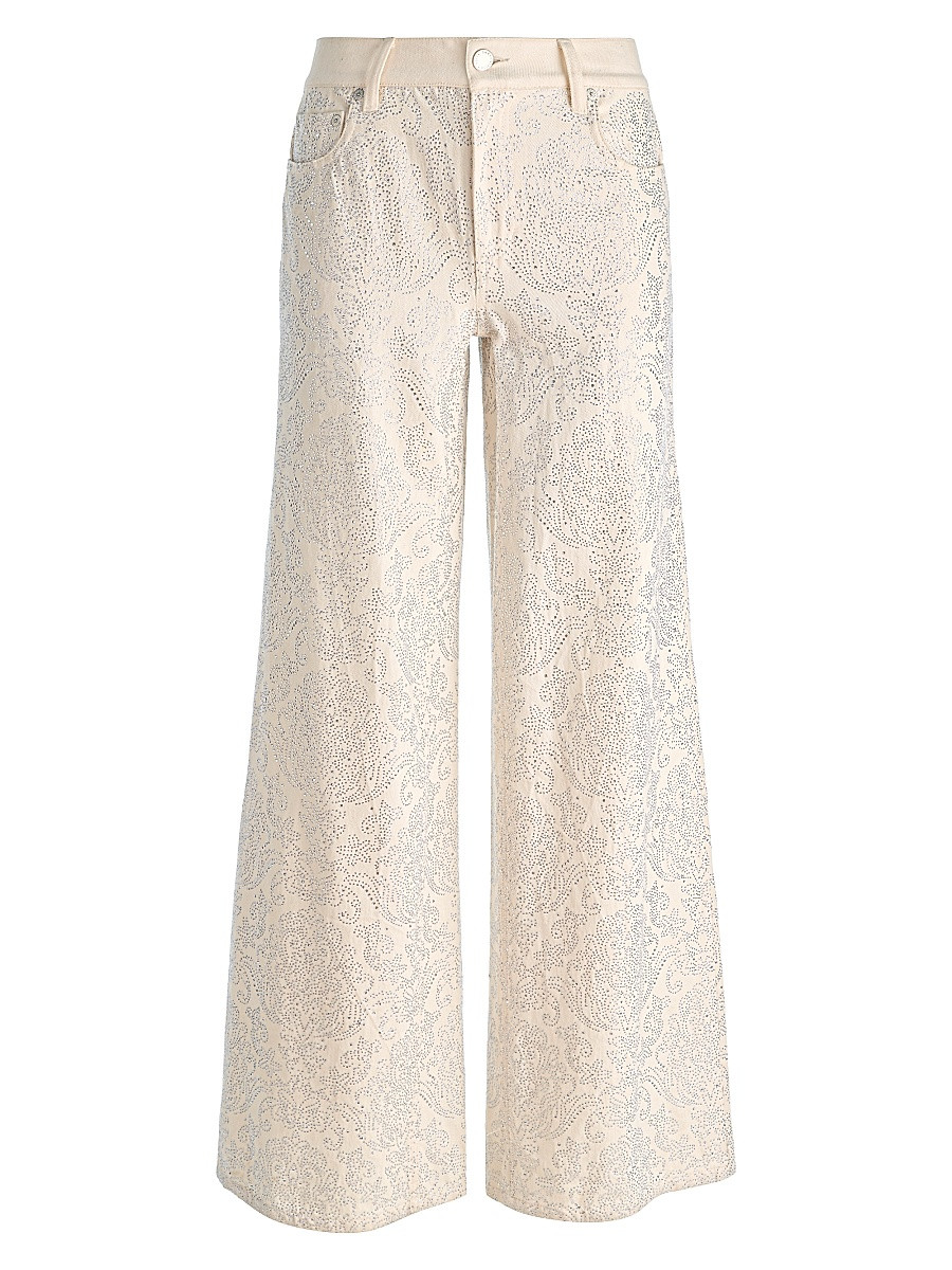 Women's Amazing Embellished Low-Rise Baggy Jeans - Off White Multi - Size 26 | Saks Fifth Avenue