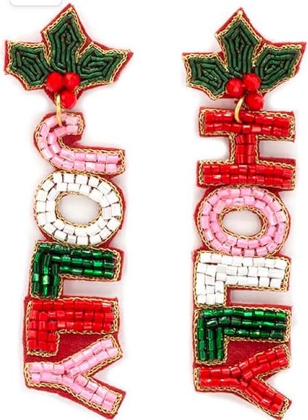 Beaded Christmas earrings on Amazon! 
