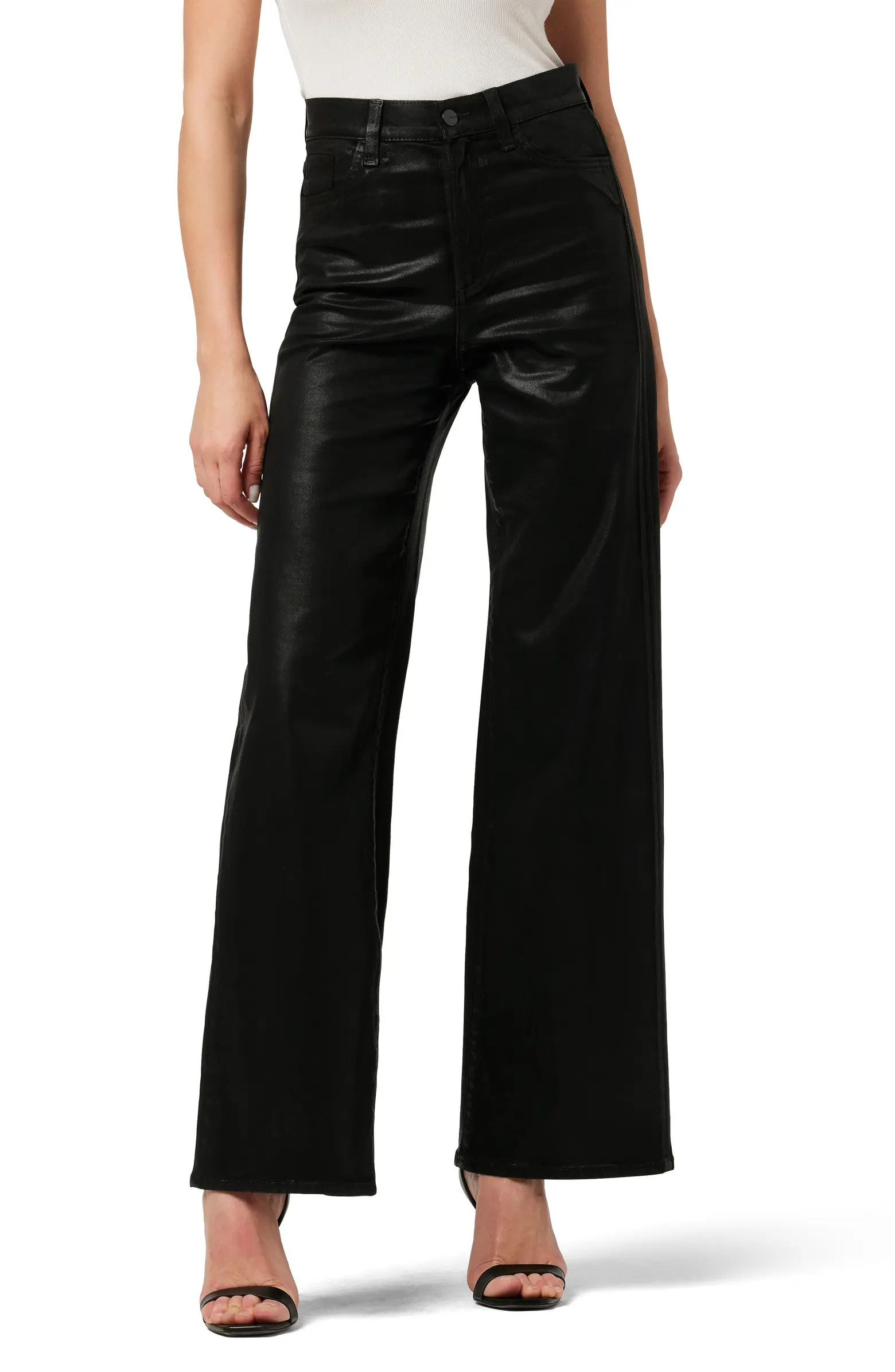 The Mia Coated High Waist Wide Leg Jeans | Nordstrom