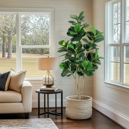 Fiddle Leaf Fig Tree Artificial Plant 6FT Tall Faux Plants Indoor Fake Ficus Lyrata Plant in Pot Artificial Fig Trees for Home Office Store Room Decor Indoor Outdoor Housewarming Gift | Walmart (US)