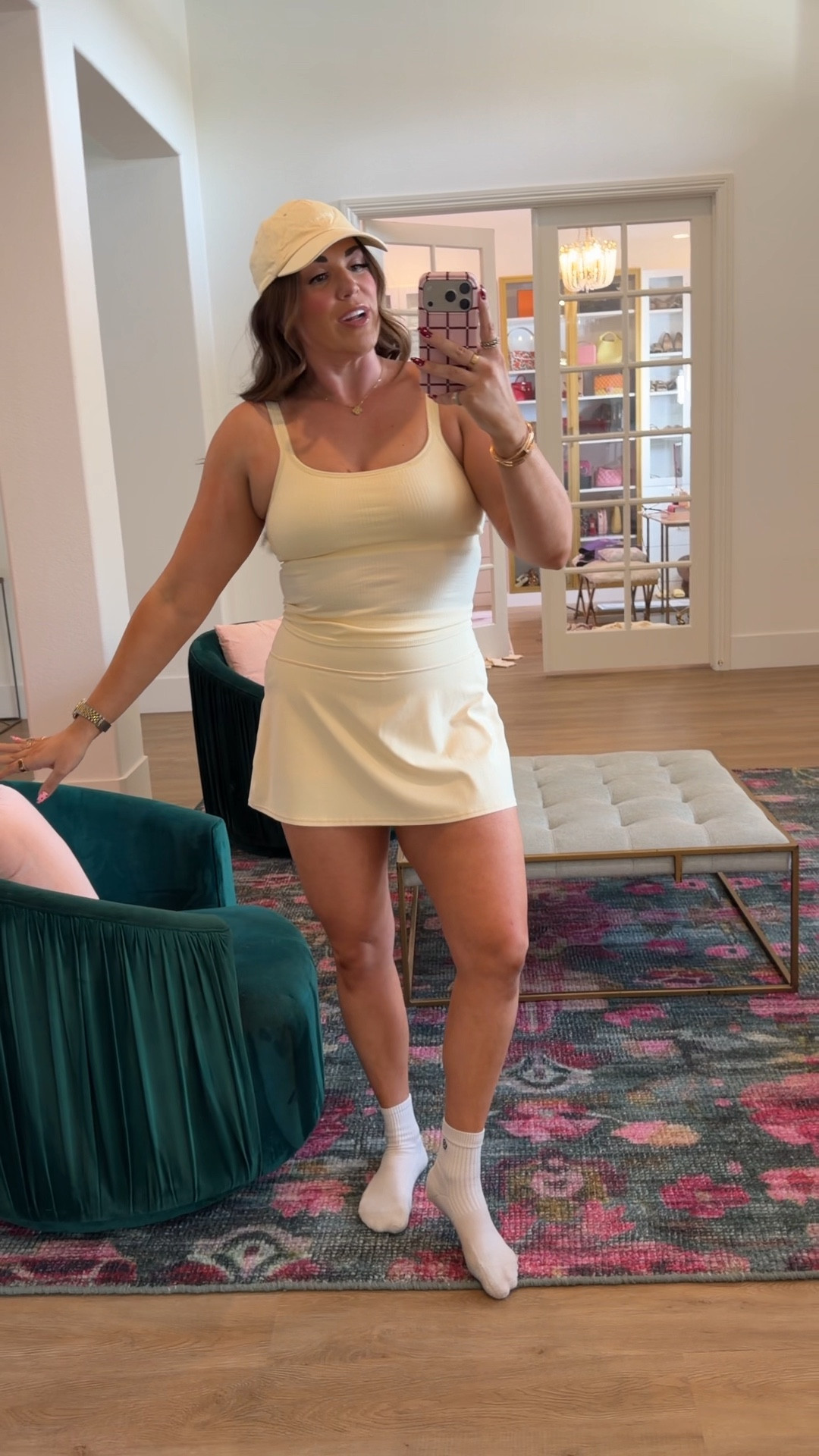 curvy midsize butter cream lululemon look! wearing size 10 in tank and skort. hat is old 

#LTKMidsize #LTKActive #LTKSeasonal