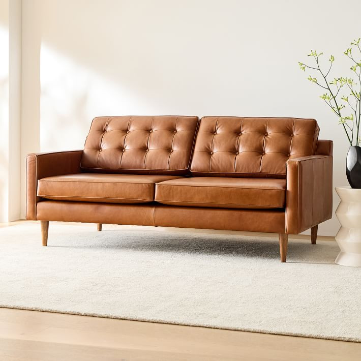 Drake Leather Sofa (76"–91") | West Elm (US)