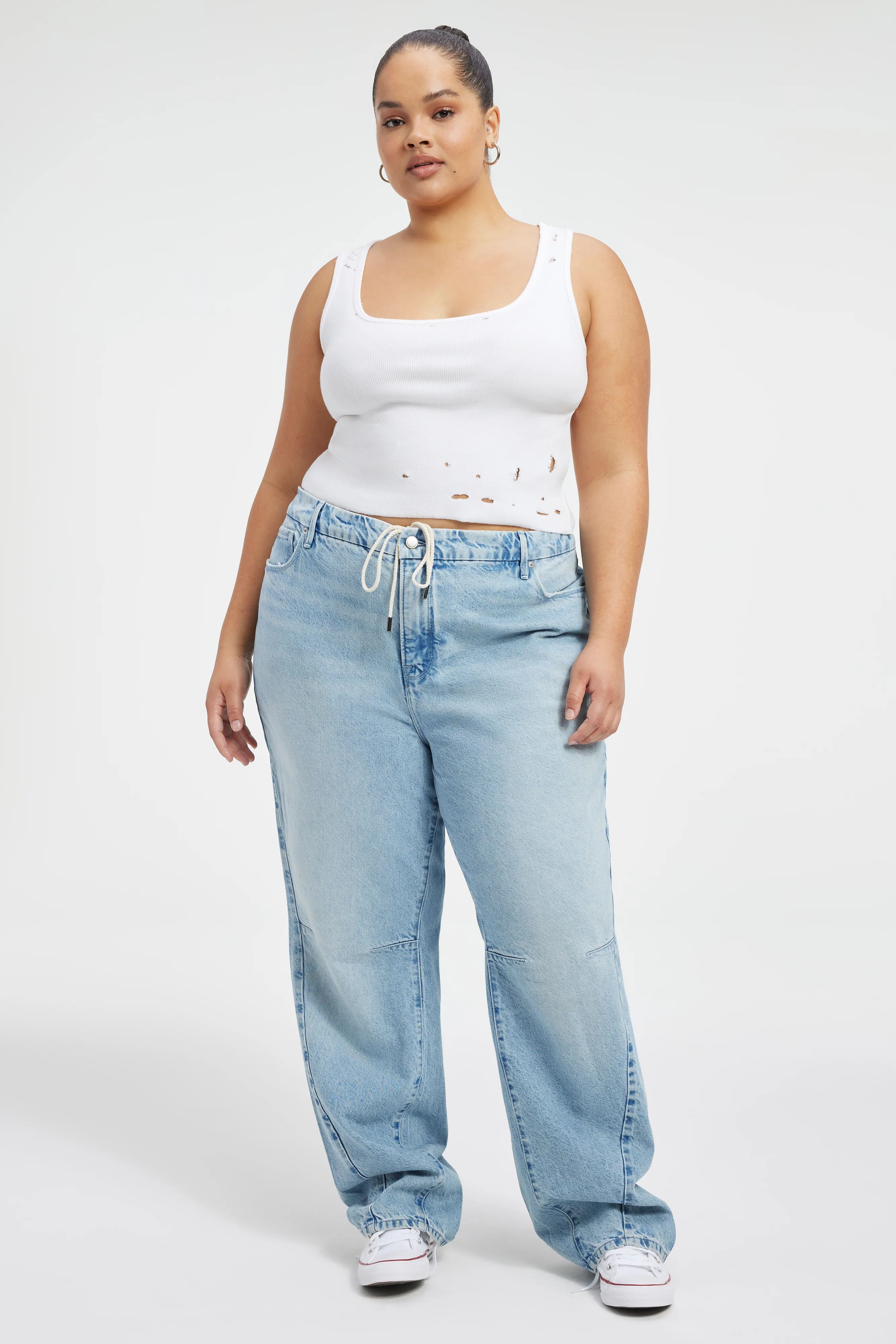 GOOD 90s DRAWSTRING JEANS | INDIGO399 | Good American